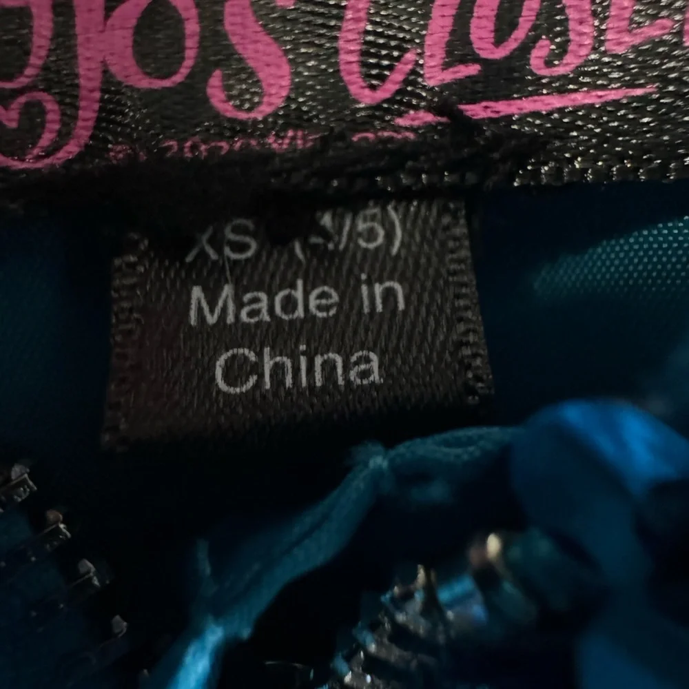 JoJo's Closet Flip Sequin Bomber Jacket Blue With Pink Stars size 4/5